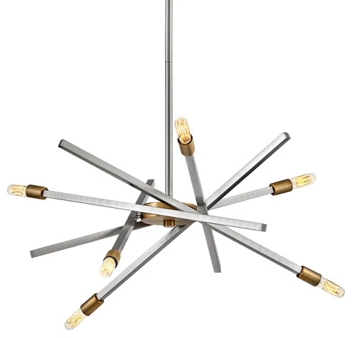 Hinkley Lighting 4765 Archer 6 Light 26"W Sputnik Chandelier - Brushed Nickel / - Picture 1 of 6