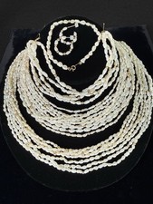 9PC Vintage 14KT Gold & Freshwater Pearl Beaded Jewelry LOT Necklace Bracelet