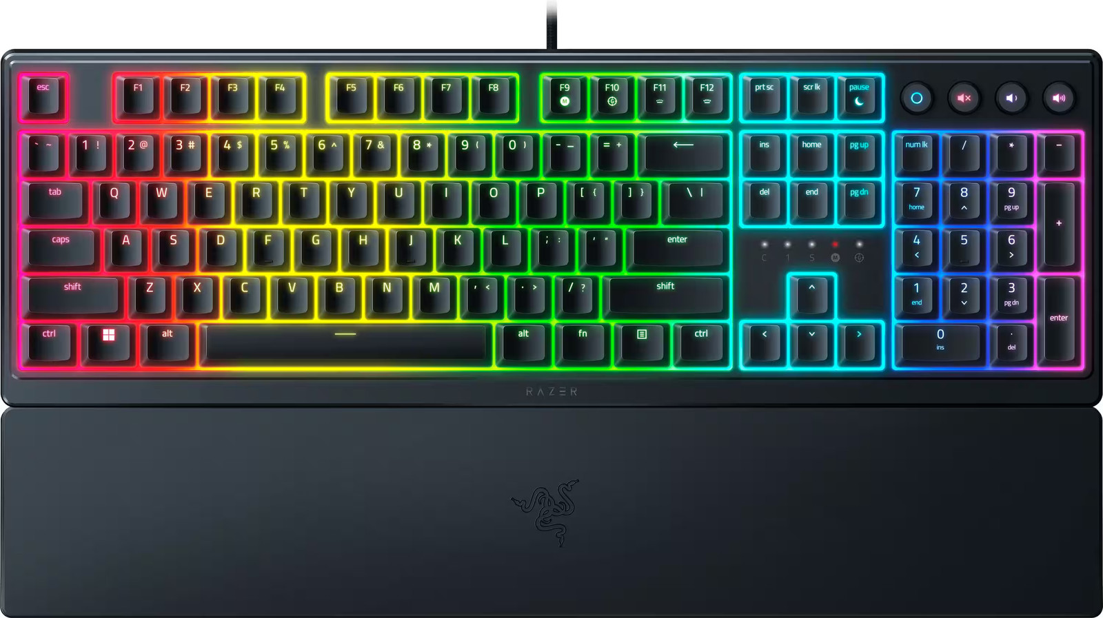 Razer - Ornata V3 Teclado Gamer Full-Size con Cable, Membrana Mecánica y Ch...