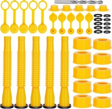 Gas Can Spout Replacement, Gas Can Nozzle, 5 Kit-Yellow Flexible Pour