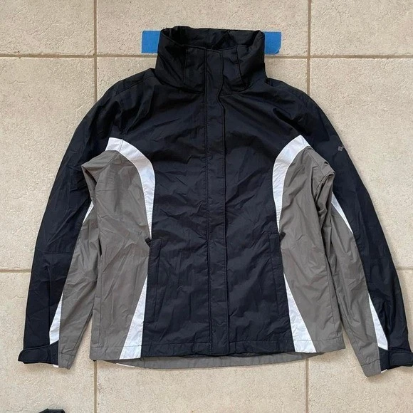 Columbia Women's Interchange Jacket M Black Gray White Outdoors Active