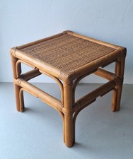 Boho Bamboo Square Table Coffee Table Low Plant Table Decorative Side Table UK