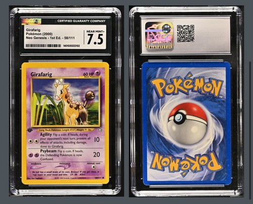 Girafarig (1st Edition) graded CGC 7.5 for sale on eBay