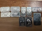 LOT OF 10 , 1 Gram Solid Silver  .999 Pure Scottsdale Buffalo Colored Fractional
