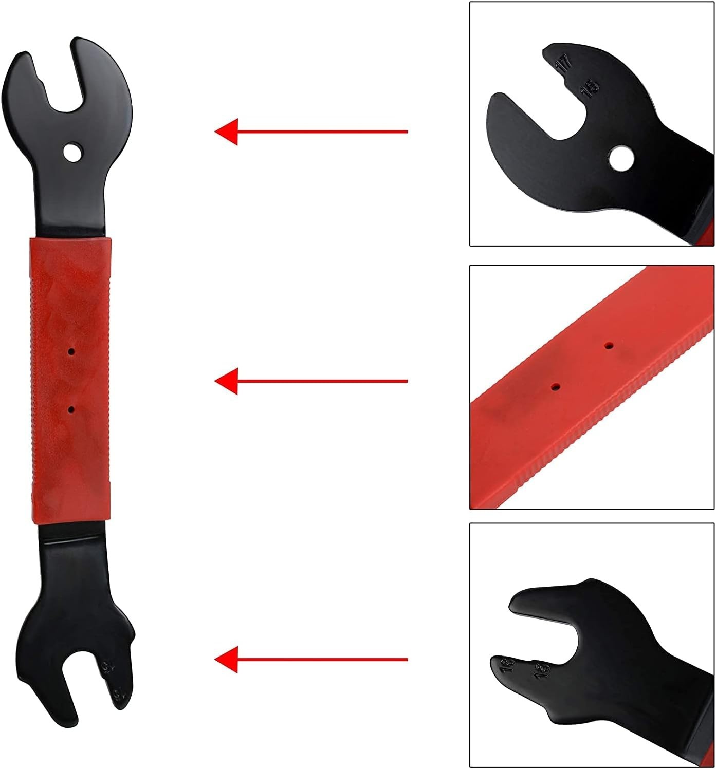 Pedal Wrench Double Sided Bicycle Pedals Removal 15/16/17mm Bikes Spanner Home