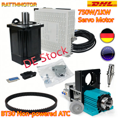 BT30 Non-Powered ATC Spindle AC Servo Motor Driver Controller Kit 750W 1000W 1KW