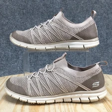 Skechers Shoes Womens 7 Gray SN22874 Dual Lite Sneaker Knit Textile Comfort