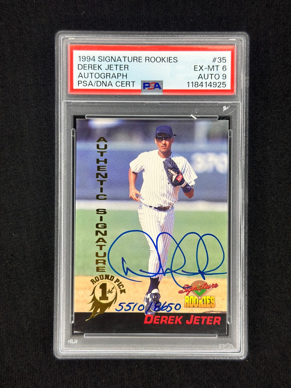 Derek Jeter Autographed Signed 1994 Signature Rookies Auto /8650 PSA 6 9 Auto Yankees HOF 