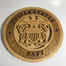 US Navy Laser Cut 3D Wood Wall Tribute Plaque 7.5" 3D Custom Sign