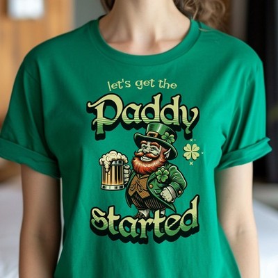 Let's Get the Paddy Started Leprechaun St. Patrick's Day Beer Graphic T-Shirt