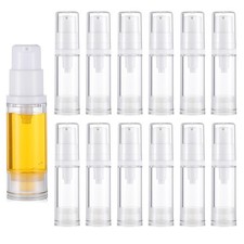 12Pcs 5ml Plastic Empty Airless Pump Bottles, Refillable Containers