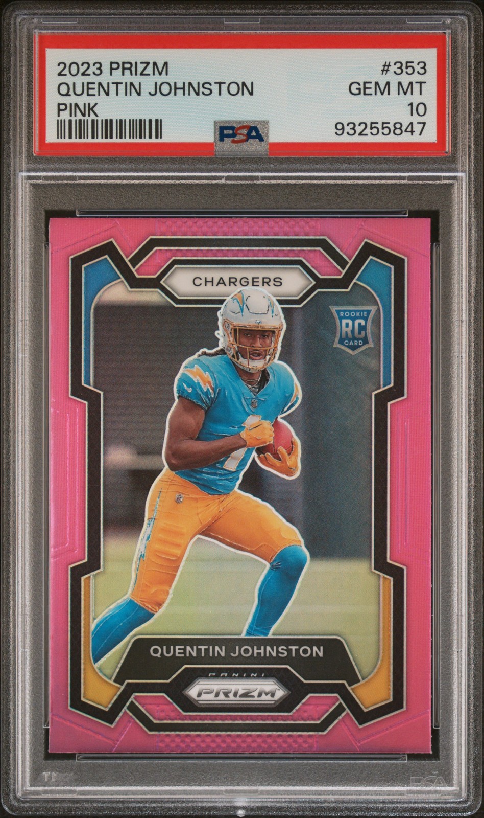 2023 PANINI PRIZM PINK PRIZM #353 QUENTIN JOHNSTON PSA 10
