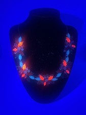 Selenium UV reactive Estate Find Vintage Bib Necklace