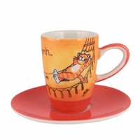 Mila Keramik Espresso-Tasse Mit Untere Oommh Katze Ruhepause