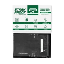 Resealable Zipper Vacuum Seal Bags 8" x 12" (100 Count) 5.5 Mil (Black and Cl...