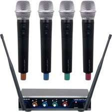 VocoPro Digital-Quad 4 Channel UHF Digital Wireless Handheld Microphone System