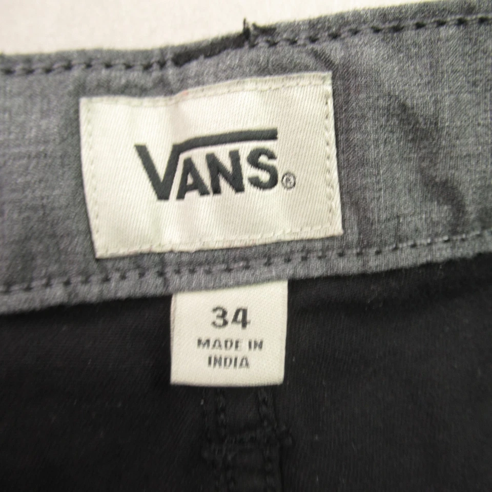 Pantalones Cortos Vans Para Hombre 34 Bolsillos Ligeros Aire Libre Chino Negro Patín Foto 3 de 4