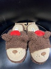 Dearfoams Slippersr Bear Unisex W9/10 M7/8 Brown Cozy Comfort NEW