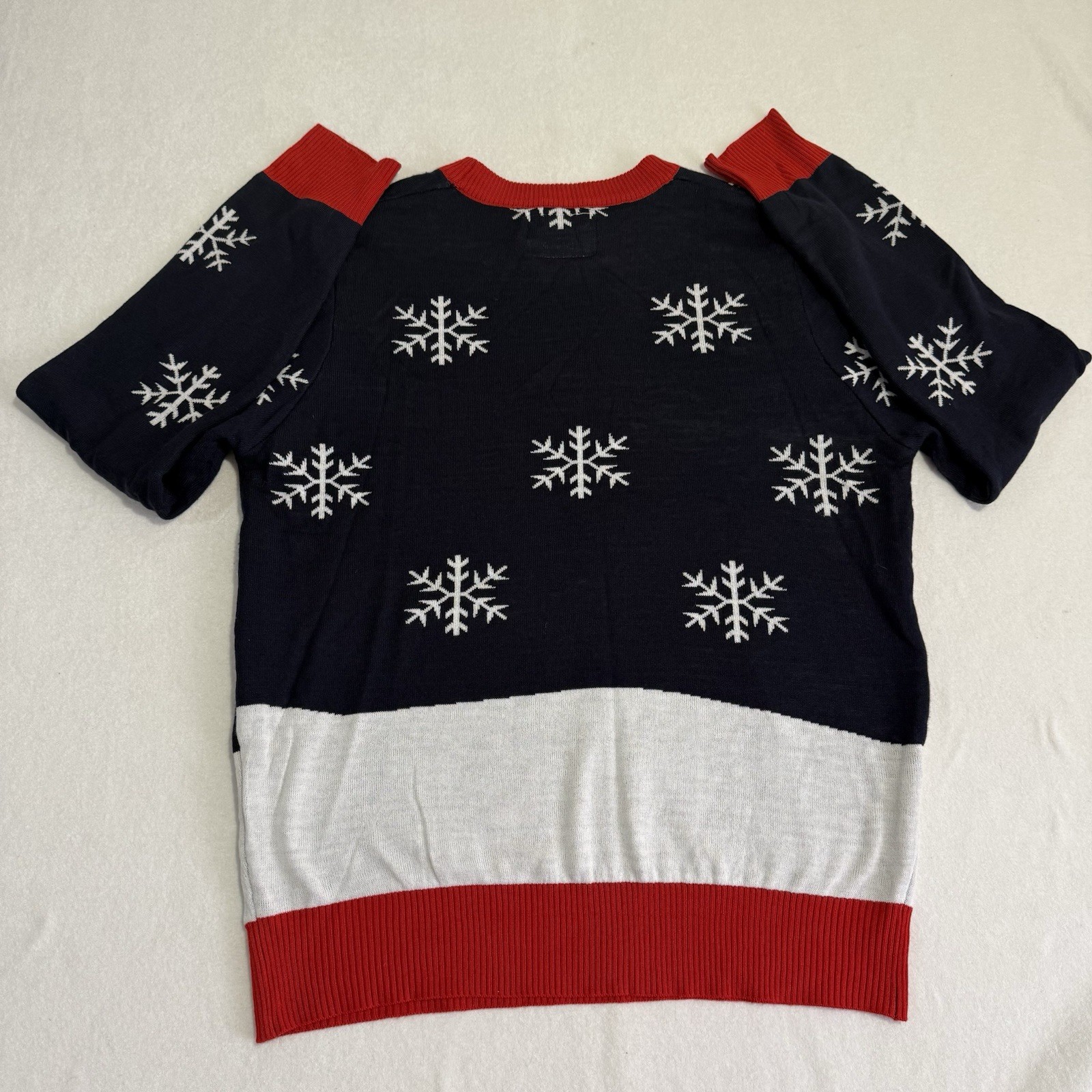 Tispy Elves Ugly Christmas Sweater Santa In A Thong Snowflakes Tree Sz XL - second product detail image