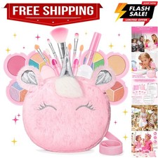 Kids Real Makeup Kit for Girls 3-10 Old : Washable Non Toxic Make Up Toys fo...