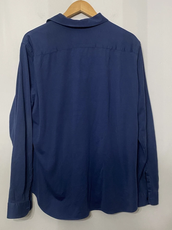 Рубашка на пуговицах мужская Canali Black Edition XXL синяя с длинным рукавом геометрическая Италия - Изображение 3 из 4