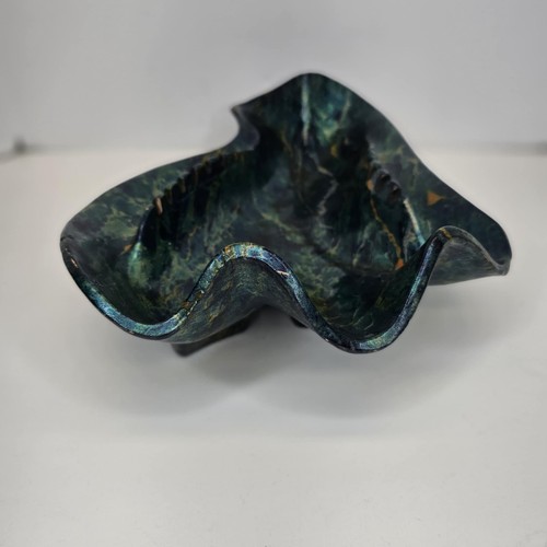 Vintage Mid Century Atomic Swirl Ashtray Blue Green Gold California Pottery USA - Picture 10 of 19