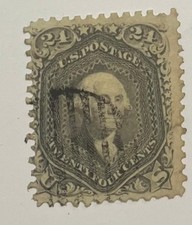 Us Postage Stamp George Washington 24 Cent Scott #70 b steel blue NH