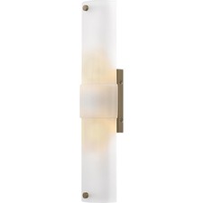 Quoizel Finnegan 2Light 22" Wall Sconce, Bronze Gold/Etched Glass - FGN8805BGD