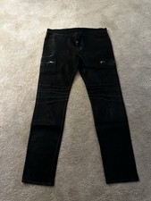 Hudson Vicious, Skinny Jeans Mens 42 Wax Denim Dark Button Fly Made In USA