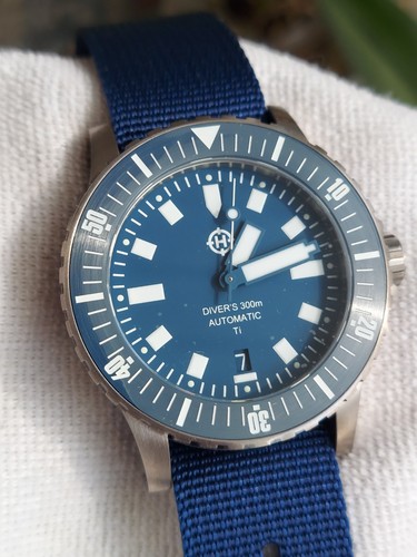 New Blue Helm Vanuatu Men's Automatic Watch Titanium, 300M Water-Resistant 