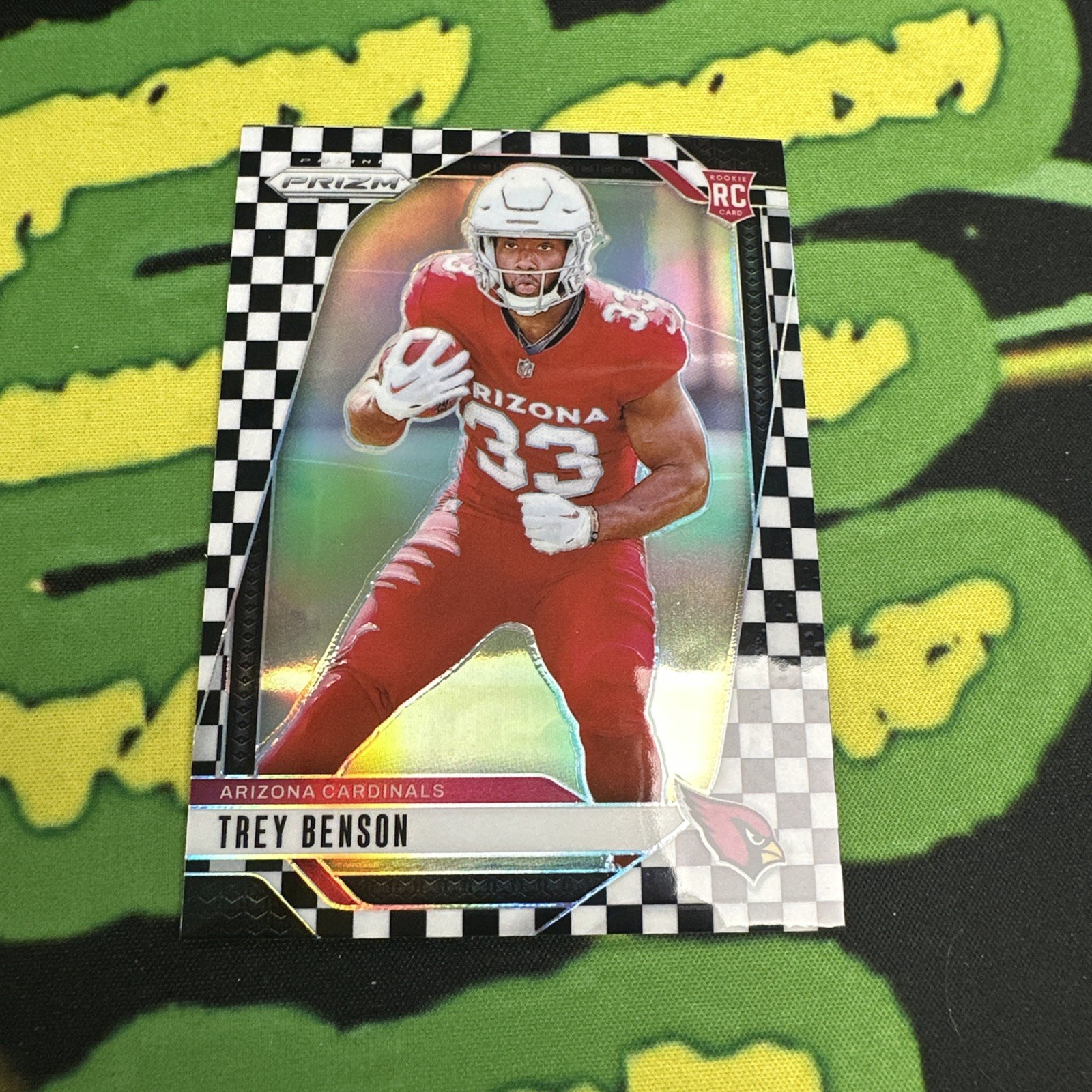 2024 Panini Prizm - Rookies Trey Benson #392 Black & White Checker Prizm (RC)