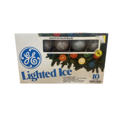 Vtg Christmas GE Lighted Ice Set of 10 String Lights Multi-Color Working
