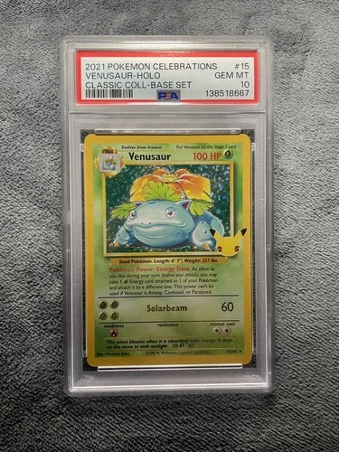 Pokemon PSA 10 GEM MINT Celebrations Venusaur 15/102 Classic Collection Holo