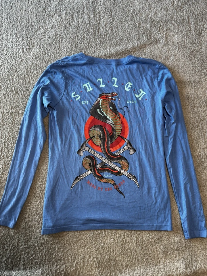 Sullen Angels Art Collective “Made By The Trade” Blue Women’s Long Sleeve Medium - Image 2 of 4