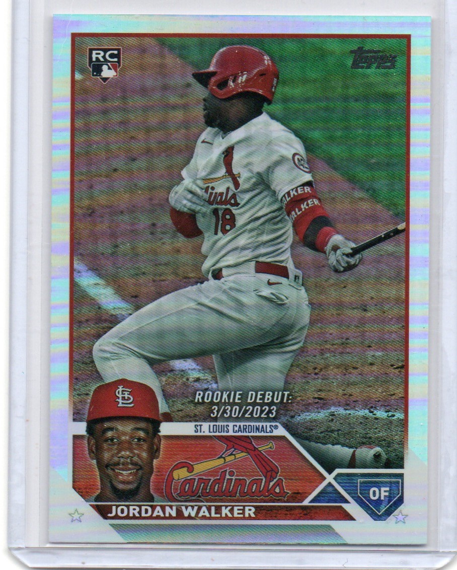 2023 Topps Update #US122 Jordan Walker RC Rainbow Foil Rookie Card