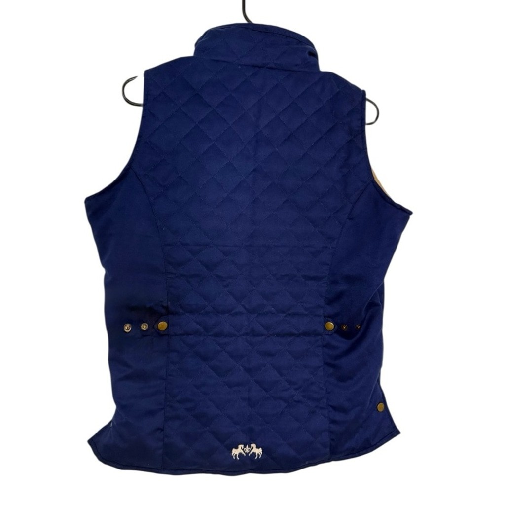 Equine Couture Navy Quilted Riding Vest Women’s M Equestrian Micro Suede NWOT