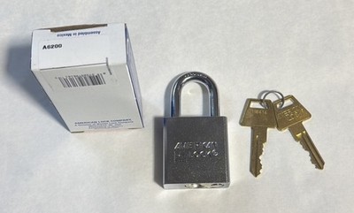 American Lock No. A6200 Solid Steel Rectangular Padlock w/ 2 Keys