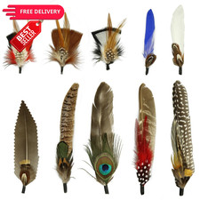 10Pcs Hat Feathers, Natural Feathers Peacock for Hats, Colorful...