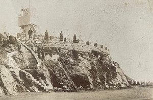 ORIGINAL! SUTRO HEIGHTS PARAPET ABOVE CLIFF HOUSE SAN FRANCISCO, CAL. 1893 PHOTO