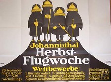 Berlin 1912 Plakat Jesień Tydzień lotu Flugplatz Johannisthal Adlershof Reklama pocztówka fotograficzna