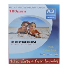 40 Sheets A3 180gsm Ultra Gloss Photo Paper