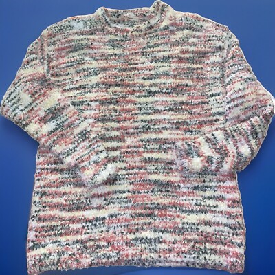 ANDTHEWHY Fuzzy Eyelash MultiColorPullover Sweater Tunic size M/L Warm Cozy EUC