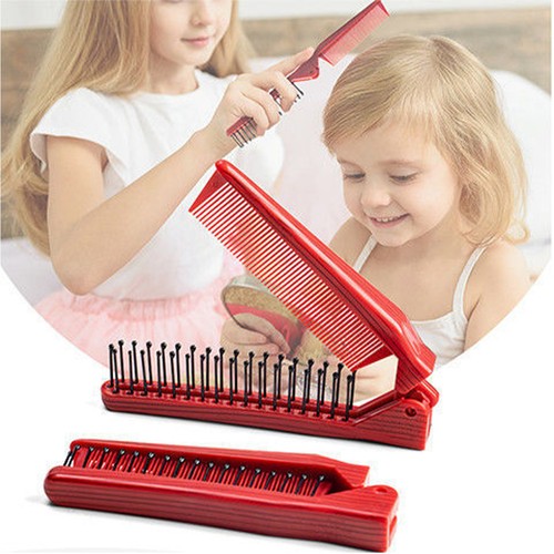 Small Folding Unisex Travel Hair Brush And Comb Lightweight Handbag Pocket - Picture 4 of 14