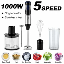 5-in-1 Hand Immersion Blender 1000w Entire Stainless Steel Blender Baby food