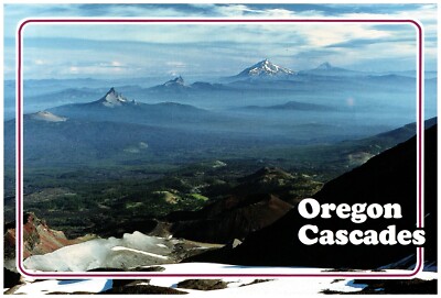 Vintage Cascade Mountains Oregon OR Postcard Lithographed Photo Card *Unused*