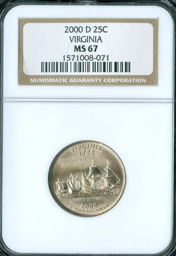 2000 P VIRGINIA STATE QUARTER NGC MS67