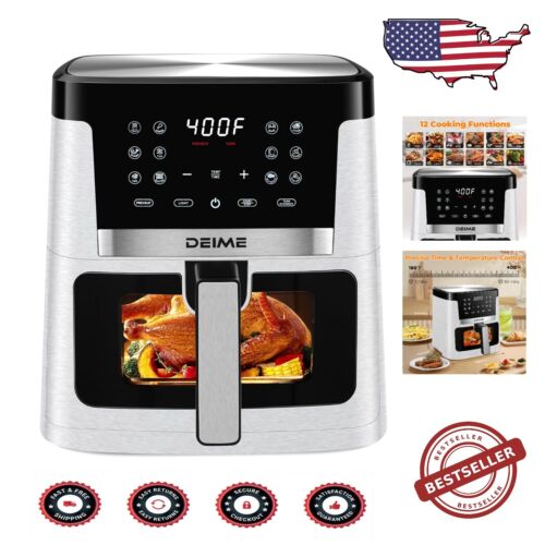 Versatile 7.5 QT Cooker - Oilless Air Fryer with Digital Control & 12 Presets