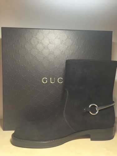 NIB GUCCI Women's Gucci Brown Suede Cocoa Susan Mid Boot EU 39 US 9 - Picture 3 of 6