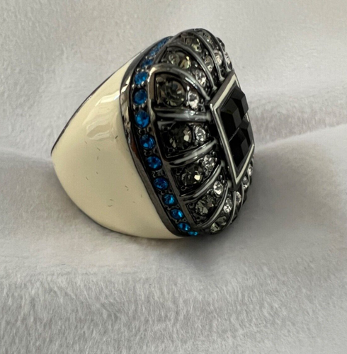 Vintage Designer Princess Amanda Borghese Cocktail Signet Ring Size 7~Stunning! - Picture 5 of 16