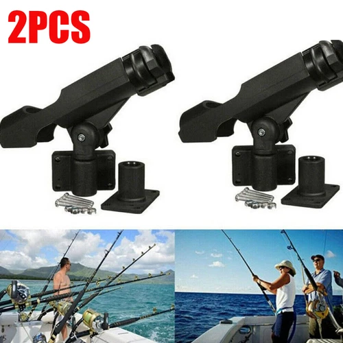 2pcs Adjustable Fishing Rod Pole Mount Stand Bracket Holder For Kayak Canoe Boat - Picture 2 of 10